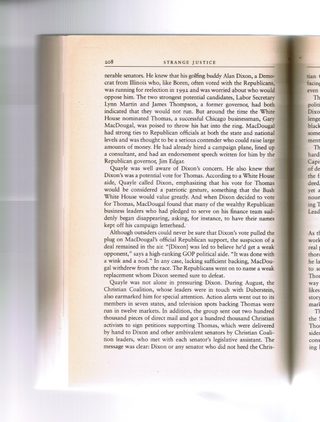 Strange Justice, page 208, describing how Gary MacDougal withdrew from the 1992 Illinois Senate race