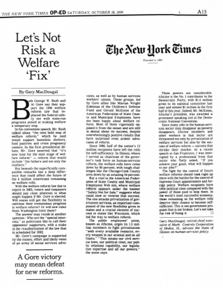 Thumbnail of the article as printed in New York Times