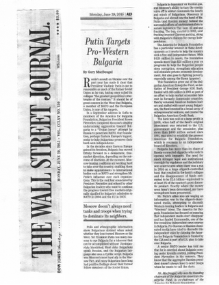 Thumbnail of the article as printed in Wall Street Journal