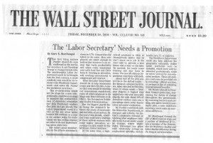 Thumbnail of the article as printed in The Wall Street Journal